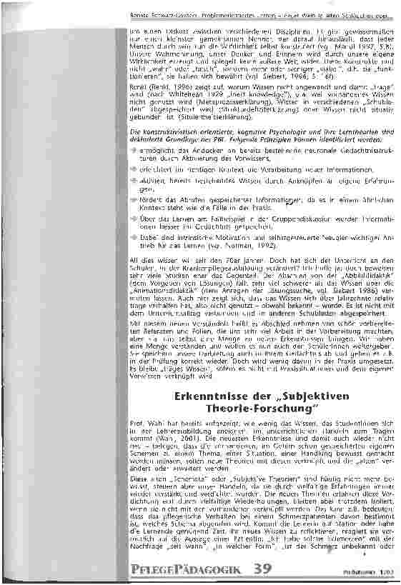 Vorschauseite 4: Problemorientiertes Lernen - neuer Wein in alten Schläuchen oder eher alter Wein in neuen Schläuchen?