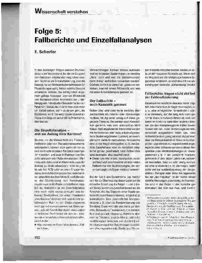 Vorschauseite 1: Folge 5: Fallberichte und Einzelfallanalysen