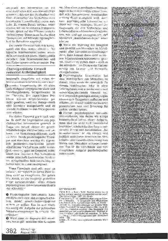 Vorschauseite 3: Grenzen psychologischer Intervention in der Altenhilfe (II)