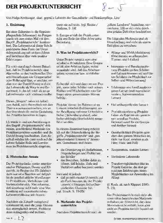 Vorschauseite 1: Der Projektunterricht