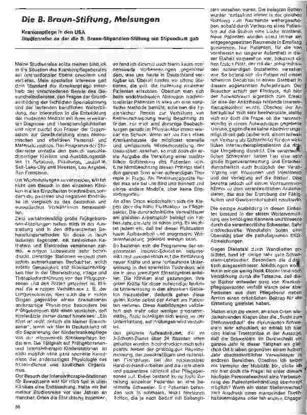 Vorschauseite 1: Die B.Braun-Stiftung, Melsungen Krankenpflege in den USA // Eine Studienreise