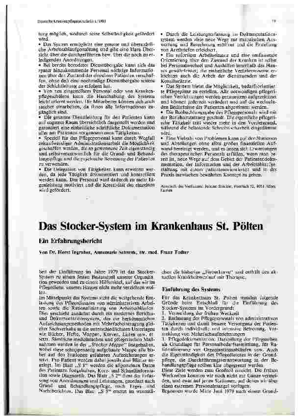 Vorschauseite 5: Das Stocker-System