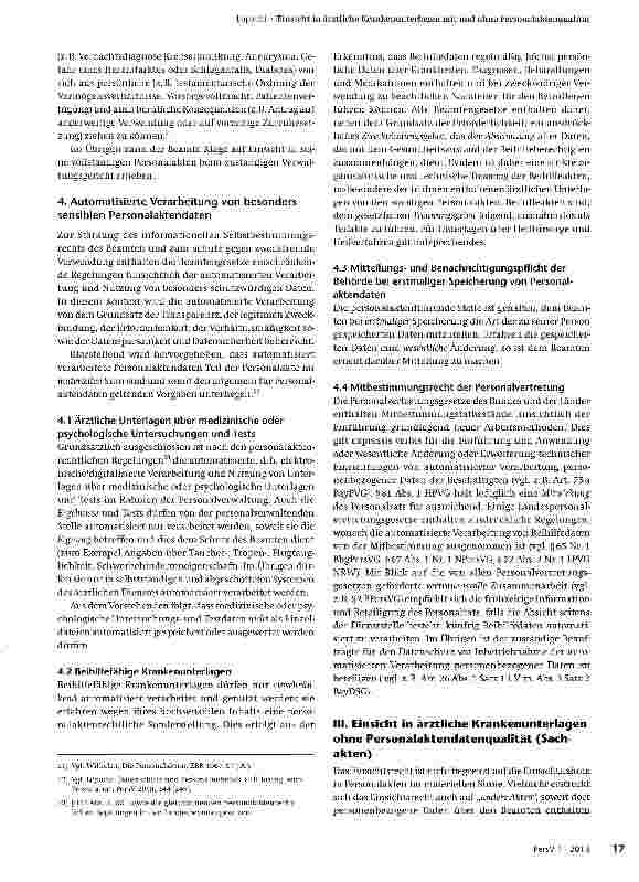 Vorschauseite 6: Einsicht in ärztliche Krankenunterlagen mit und ohne Personalaktenqualität