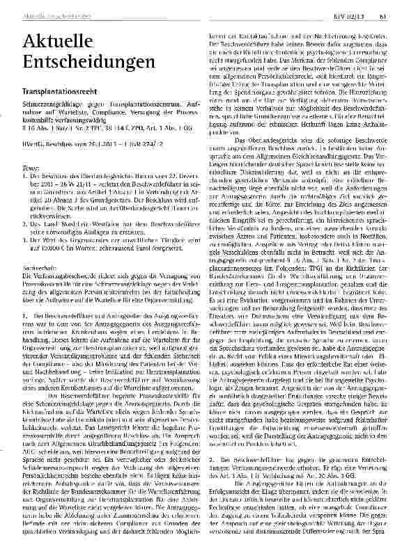 Vorschauseite 1: Transplantationsrecht