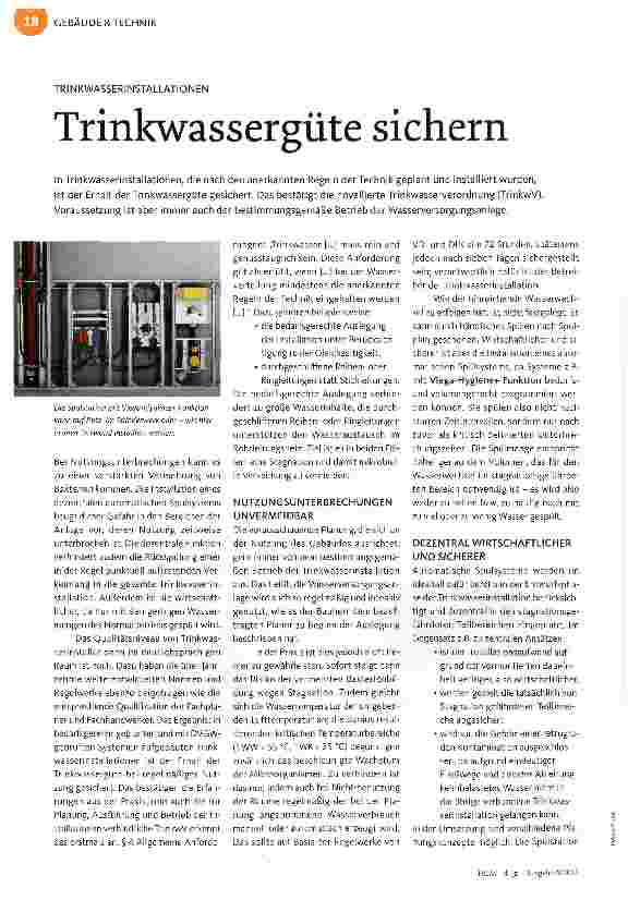 Vorschauseite 1: Trinkwassergüte sichern
