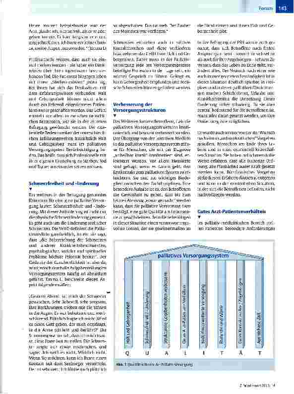 Vorschauseite 2: krebskranke Menschen vom palliativen Versorgungssystem?