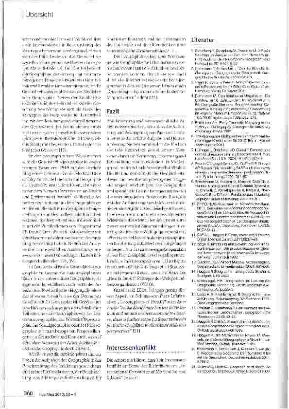 Vorschauseite 5: Die räumliche Ausbreitung von Infektionskrankheiten aus dem Blickwinkel der Geographie und Medizin
