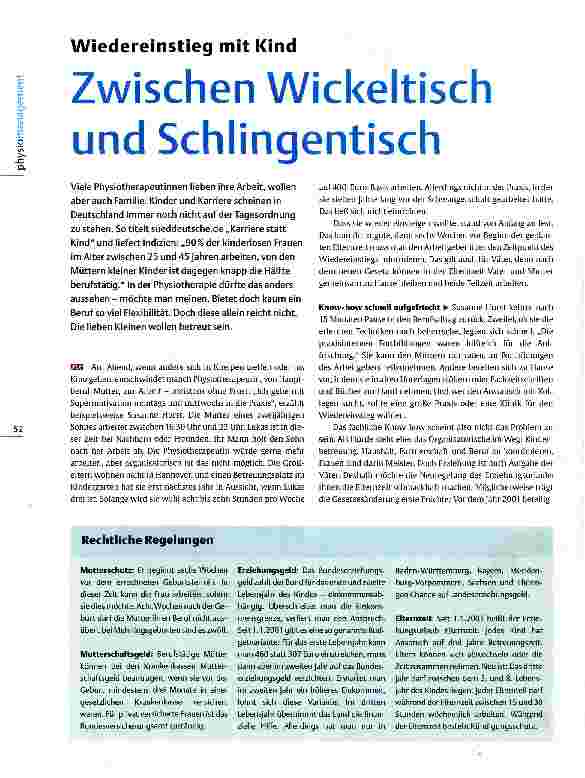 Vorschauseite 1: Wiedereinstieg mit Kind Zwischen Wickeltisch und Schlingentisch