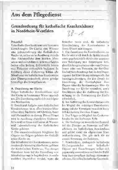 Vorschauseite 1: Grundordnung für katholische Krankenhäuser in Nordrhein-Westfalen