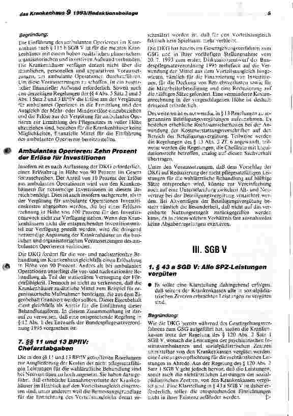 Vorschauseite 5: Legislativer Änderungsbedarf und offene Rechtsfragen Umsetzung des Gesundheitsstrukturgesetzes