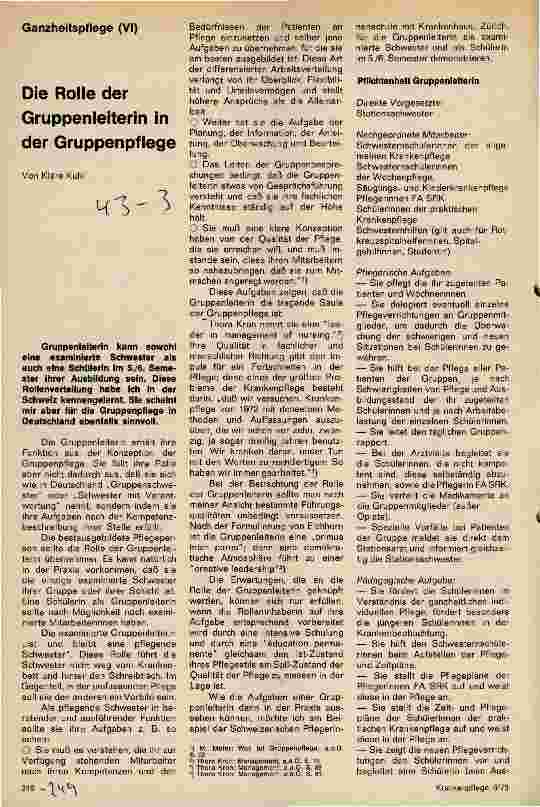 Vorschauseite 1: Die Rolle der Gruppenleiterin in der Gruppenpflege