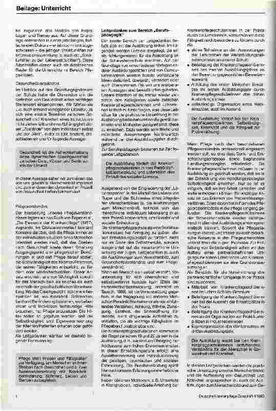 Vorschauseite 3: Vom Gesunden zum Kranken - Der gesunde Mensch Theoretischer Einführungsblock/ganzheitl. Ausbildungskonzept-Entwicklung und Umsetzung