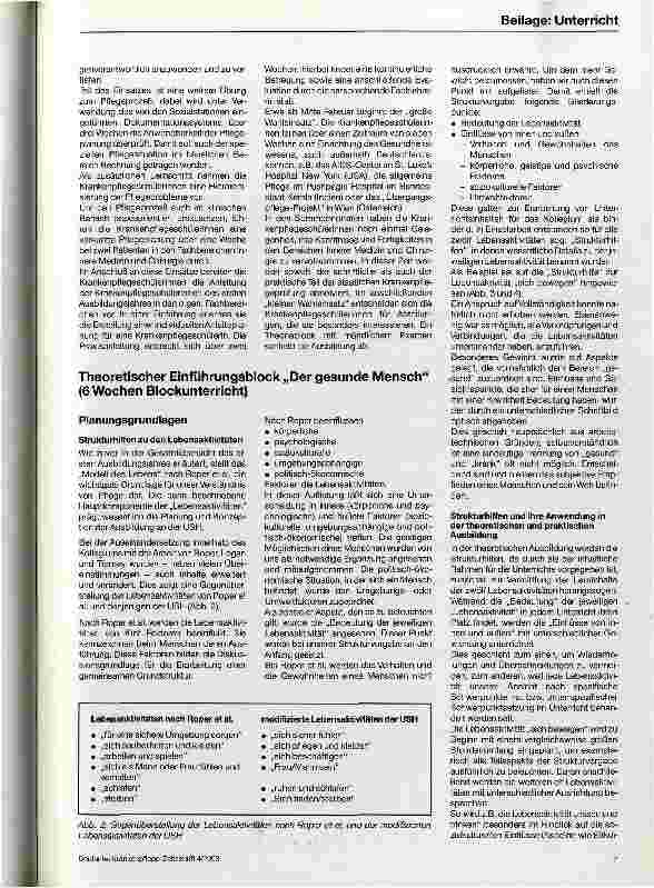Vorschauseite 6: Vom Gesunden zum Kranken - Der gesunde Mensch Theoretischer Einführungsblock/ganzheitl. Ausbildungskonzept-Entwicklung und Umsetzung