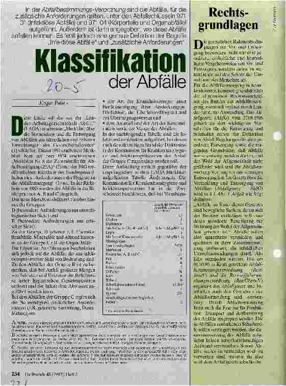 Vorschauseite 1: Klassifikation der Abfälle