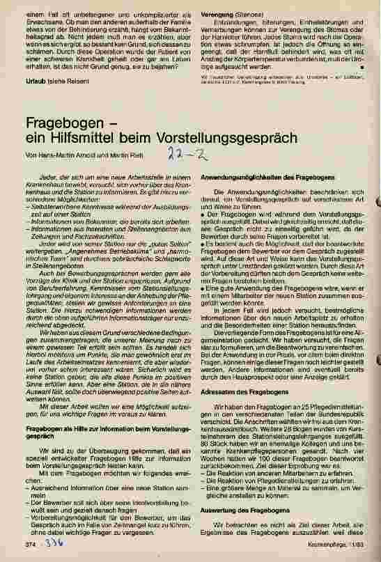 Vorschauseite 1: Fragebogen - ein Hilfsmittel beim Vorstellungsgespräch