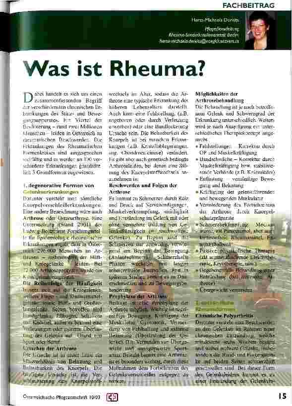 Vorschauseite 1: Was ist Rheuma?