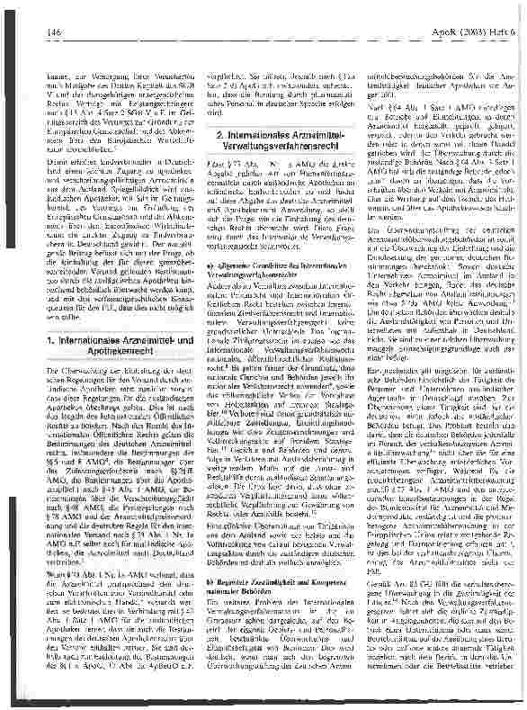 Vorschauseite 2: Zur Verfassungswidrigkeit des überwachungsfreien grenzüberschreitenden Arzneimittelversandes