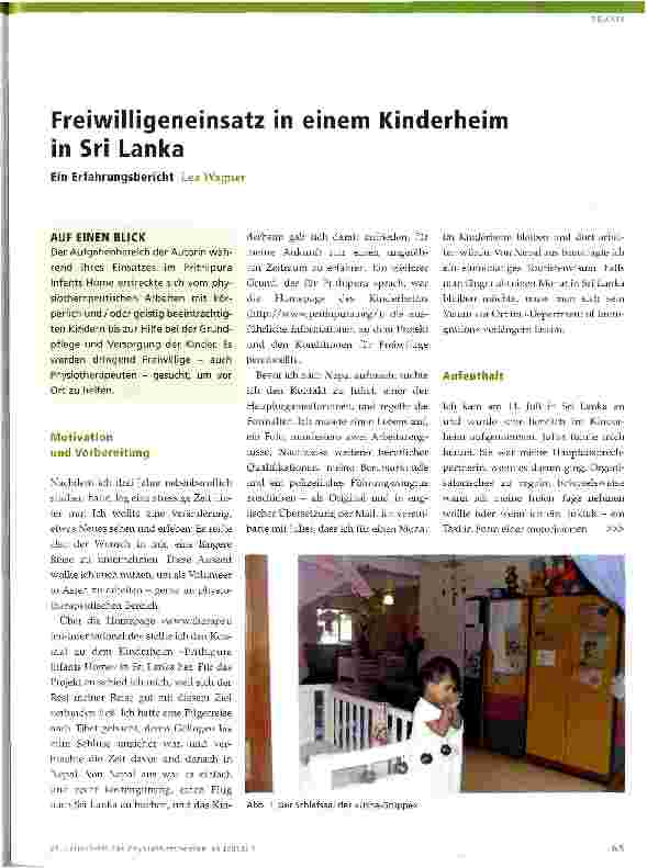 Vorschauseite 1: Freiwilligeneinsatz in einem Kinderheim in Sri Lanka
