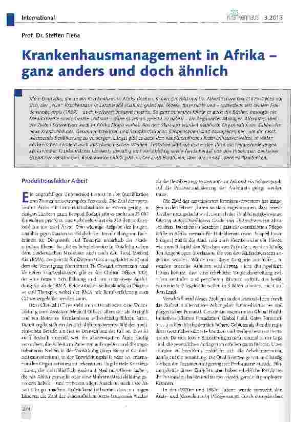 Vorschauseite 1: Krankenhausmanagement in Afrika -ganz anders und doch ähnlich