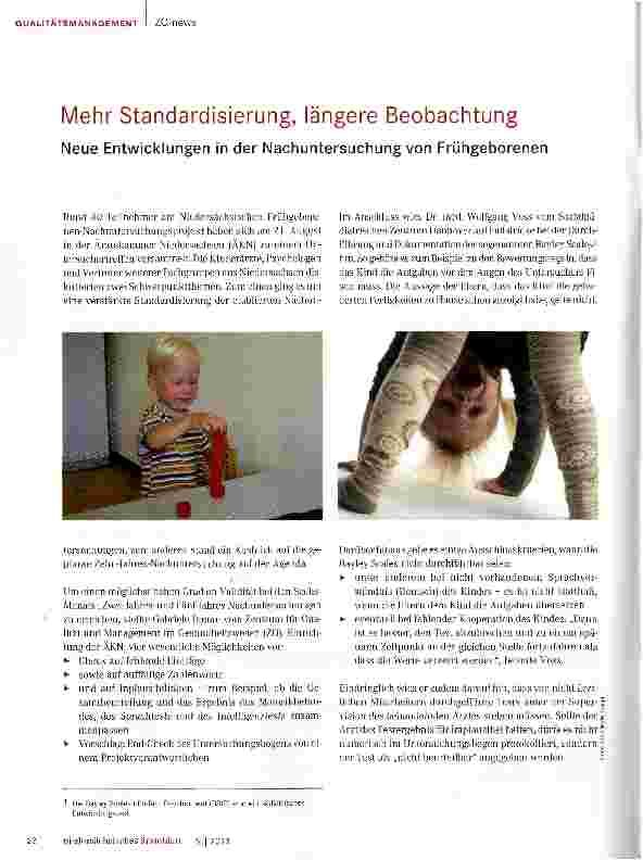 Vorschauseite 1: Mehr Standardisierung, längere Beobachtung