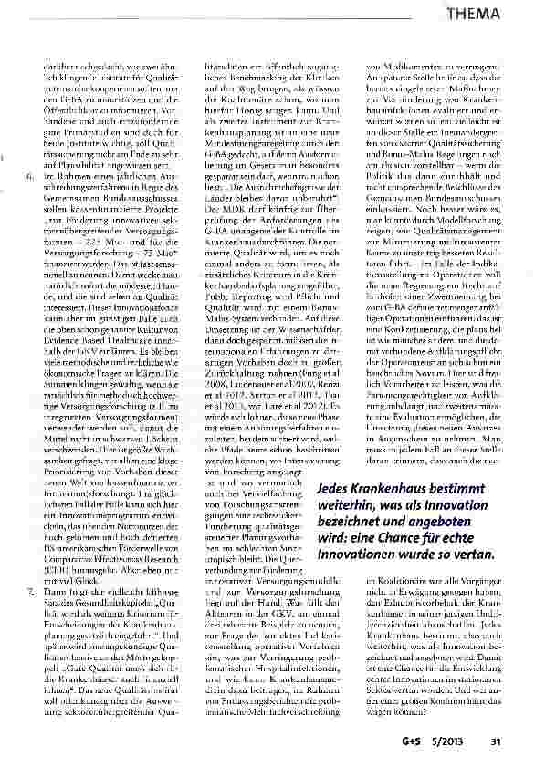 Vorschauseite 3: Deutschlands Zukunft durch Qualität der Medizin gestalten?