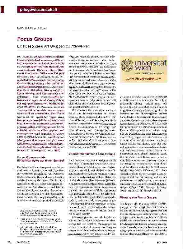 Vorschauseite 1: Focus Groups
