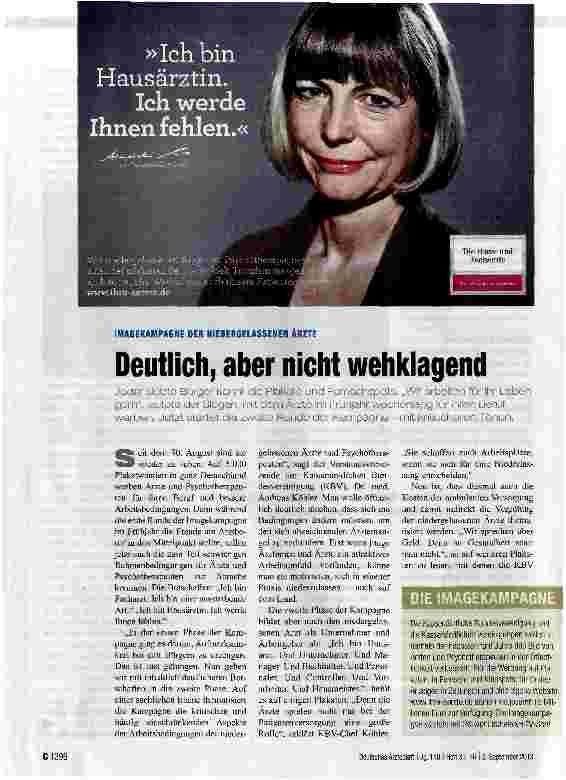 Vorschauseite 1: Deutlich, aber nicht wehklagend