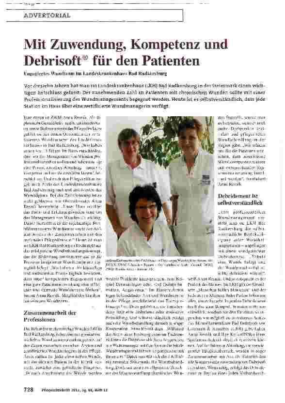 Vorschauseite 1: Mit Zuwendung, Kompetenz und Debrisoft® für den Patienten