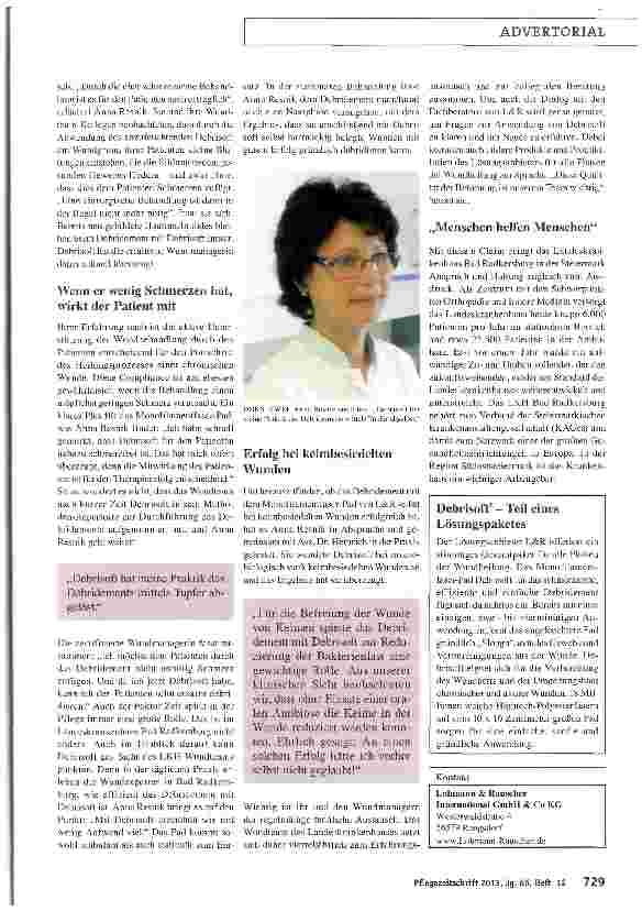 Vorschauseite 2: Mit Zuwendung, Kompetenz und Debrisoft® für den Patienten