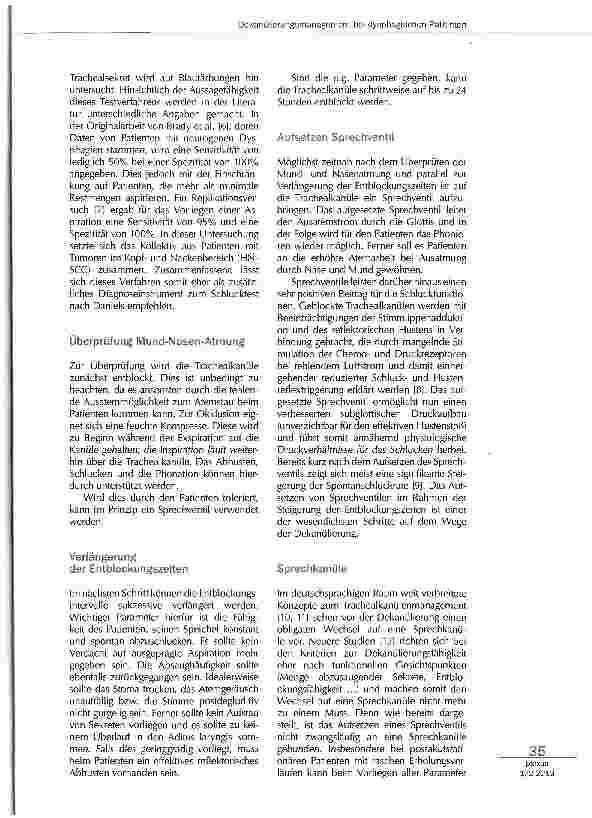 Vorschauseite 2: Dekanülierungsmanagement bei dysphagischen Patienten