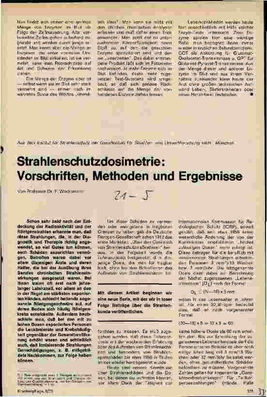 Vorschauseite 1: Strahlenschutzdosimetrie: Vorschriften, Methoden und Ergebnisse