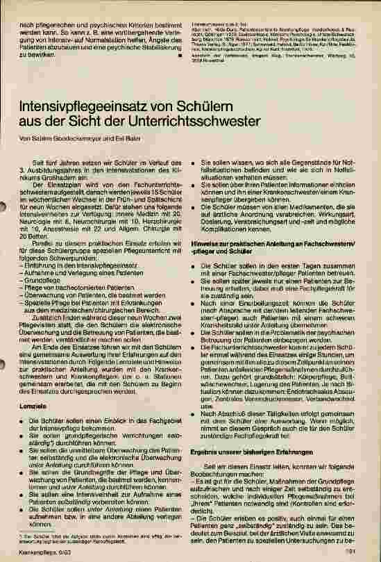 Vorschauseite 4: Krankenschwester auf einer Intensivstation