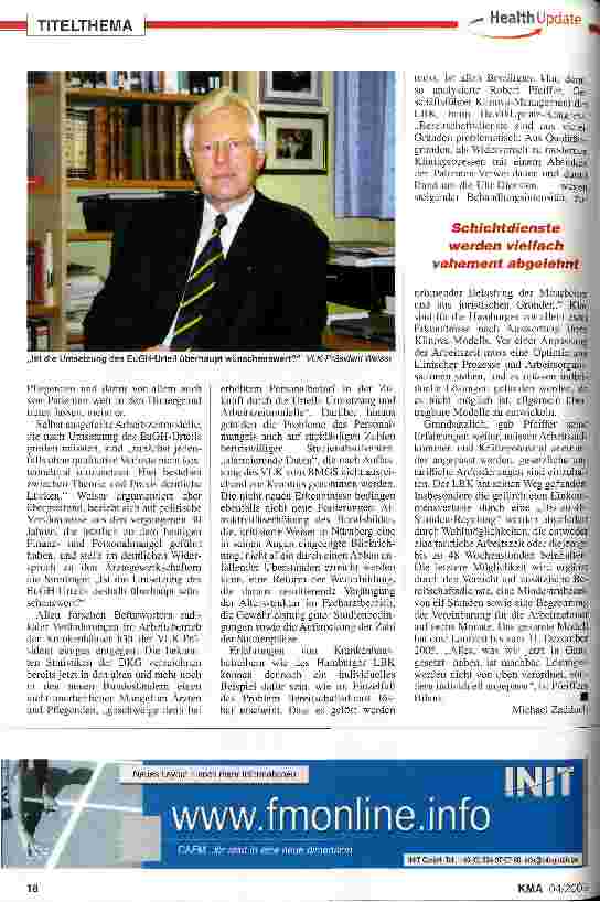 Vorschauseite 2: Bereitschaftsdienst: Das Für und das Wider