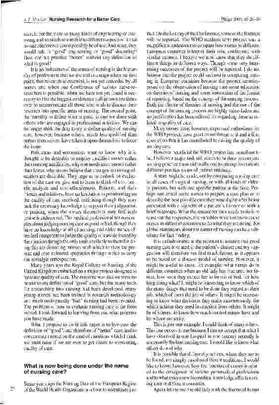 Vorschauseite 2: Nursing research for a better care