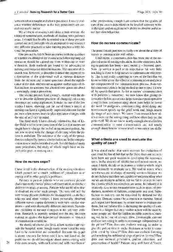 Vorschauseite 4: Nursing research for a better care