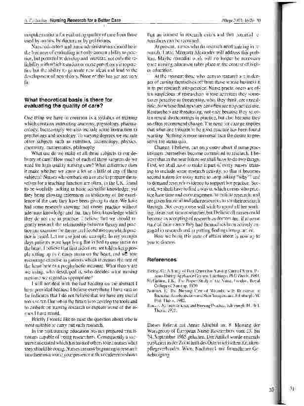 Vorschauseite 5: Nursing research for a better care