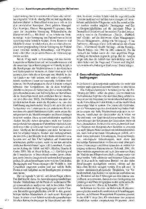 Vorschauseite 2: Auswirkungen gesundheitspolitischer Maßnahmen auf die ambulante Pflege in Deutschland