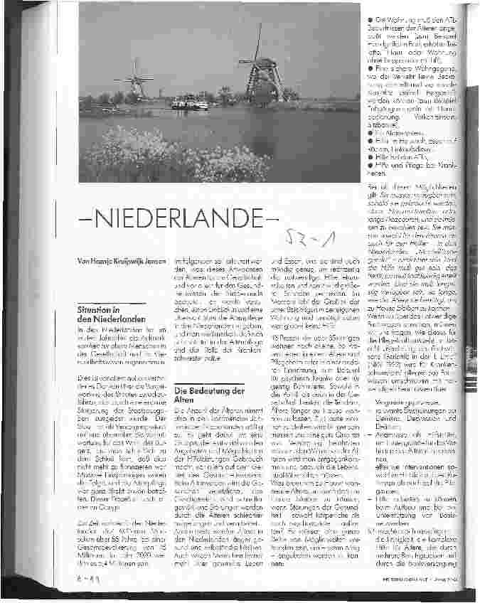 Vorschauseite 1: Altenpflege in Europa Niederlande