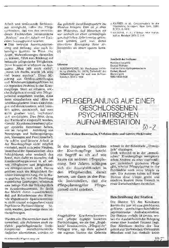 Vorschauseite 5: Die Rolle des Pflegedienstes auf einer psychotherapeutisch arbeitenden Epilepsiestation