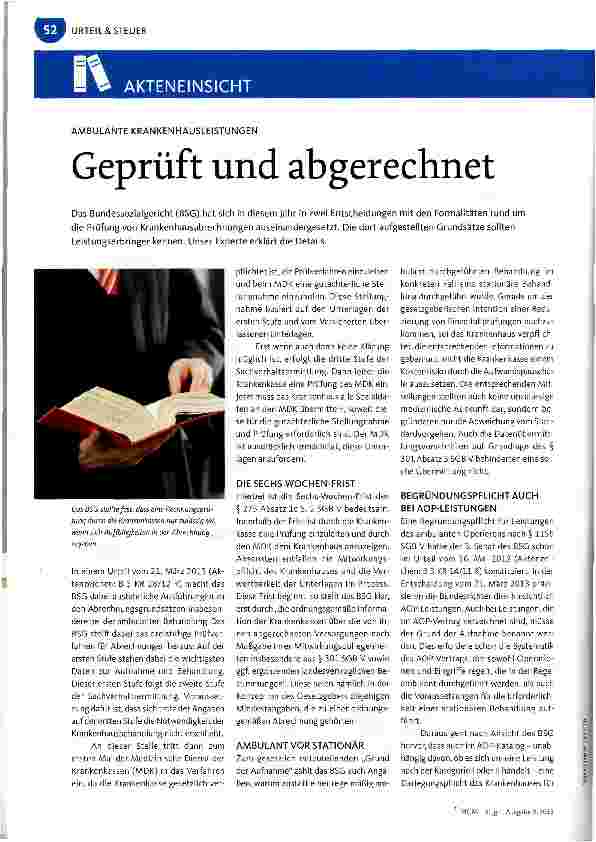Vorschauseite 1: Geprüft und abgerechnet
