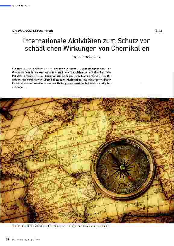 Vorschauseite 1: Internationale Aktivitäten zum Schutz vor schädlichen Wirkungen von Chemikalien
