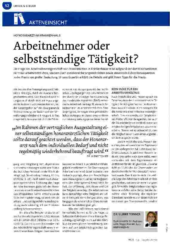 Vorschauseite 1: Arbeitnehmer oder selbstständige Tätigkeit?