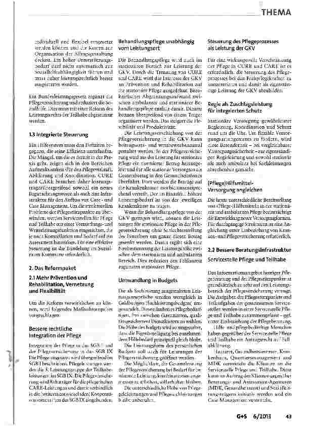 Vorschauseite 3: Eckpunkte für eine Strukturreform PFLEGE und TEILHABE