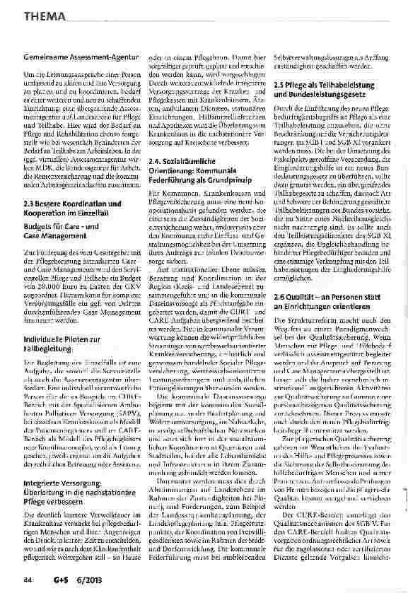 Vorschauseite 4: Eckpunkte für eine Strukturreform PFLEGE und TEILHABE