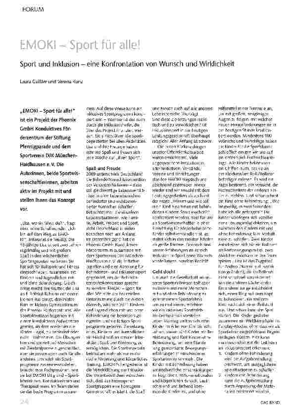 Vorschauseite 1: EMOKI-Sport für alle!