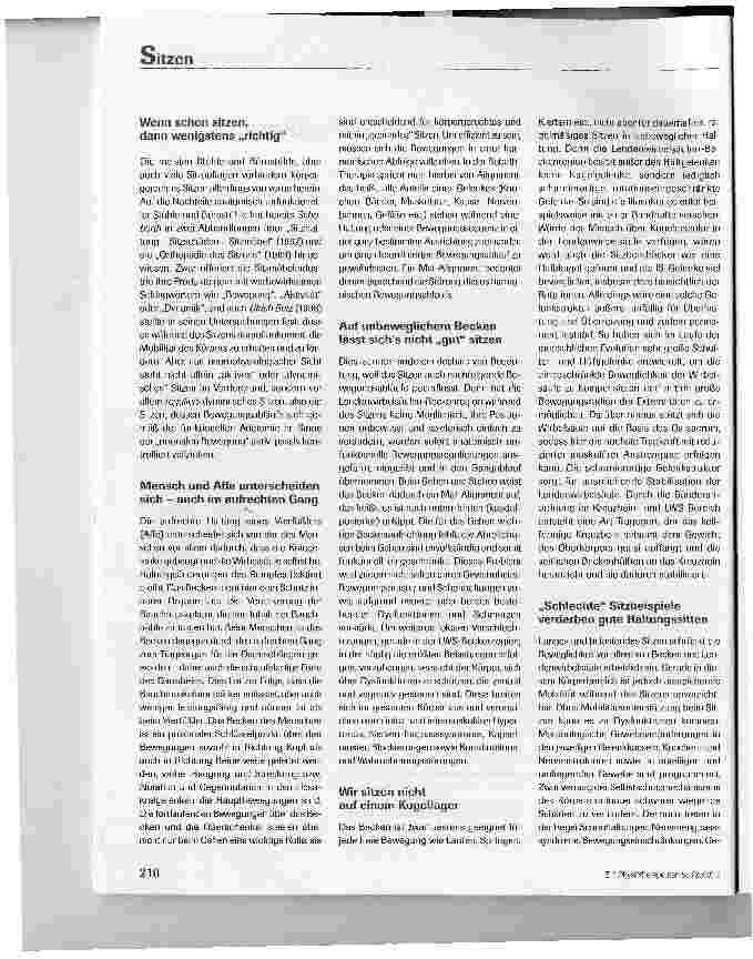Vorschauseite 2: Sitzen als neuro-funktionelles Problem