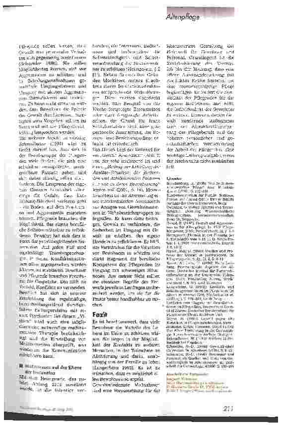 Vorschauseite 6: Gewalt gegen Pflegende in der stationären Altenhilfe