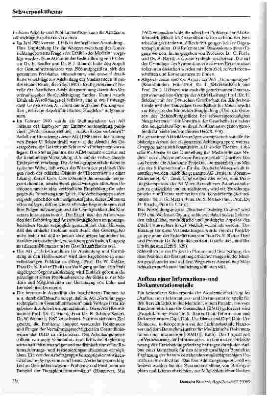 Vorschauseite 3: Akademie für Ethik in der Medizin