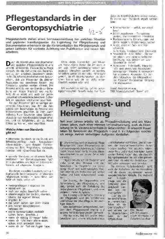 Vorschauseite 1: Pflegestandards in der Gerontopsychiatrie Standards als Leitlinien