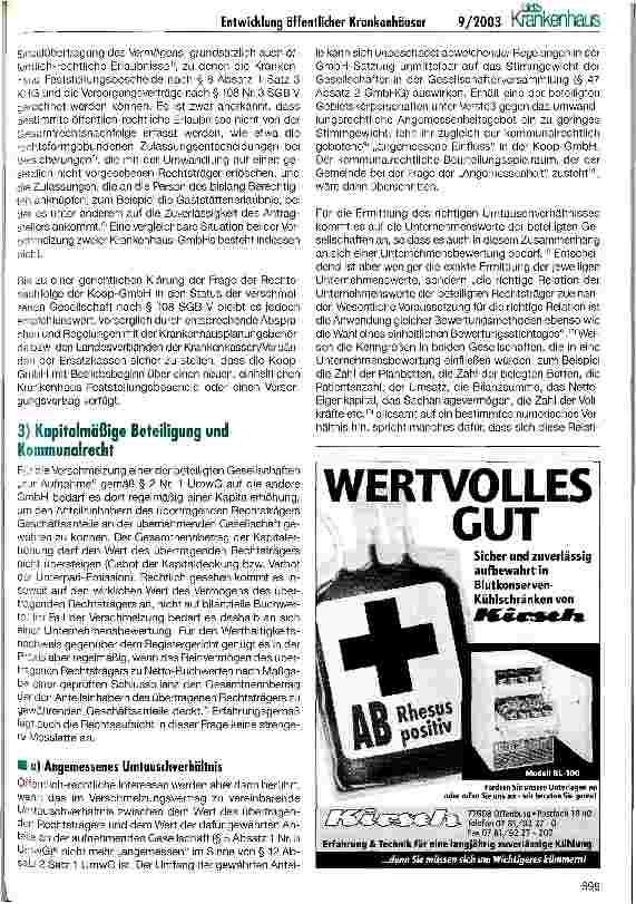 Vorschauseite 2: Verschmelzung oder Veräußerung öffentlicher Krankenhäuser? Aspekte des Kommunal-, des Gesellschaftsund des Vergaberechts
